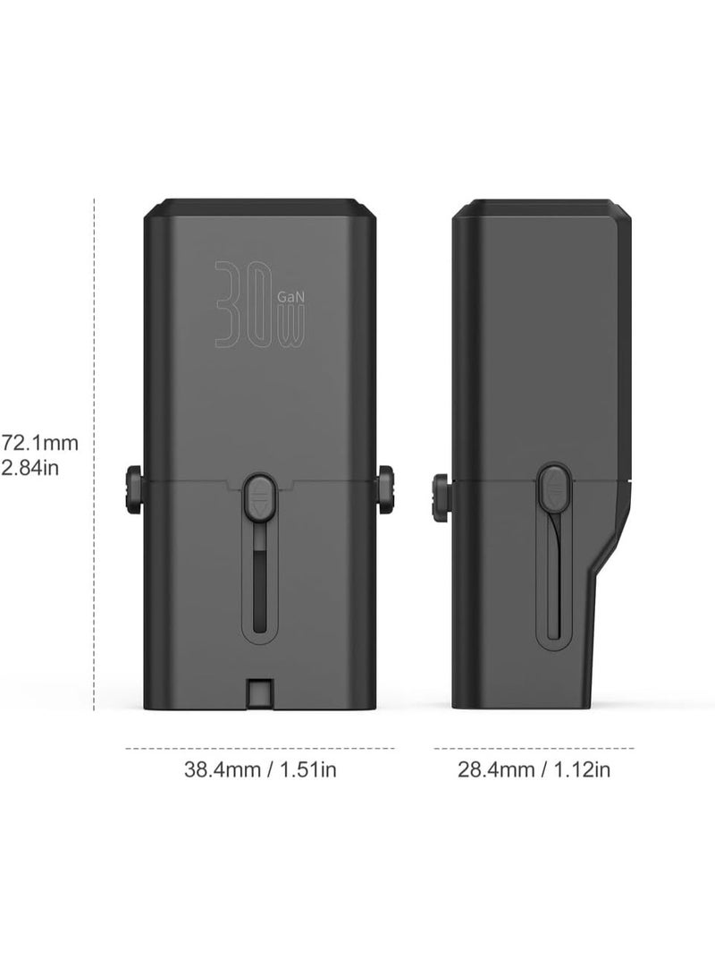 7MD PD30W شاحن سريع بتقنية GaN، قابس حائط مدمج فاخر، تصميم متعدد القابس قابل للطي، مزود طاقة ذكي مقاوم للحريق، تقنية GaN عالمية 30W، كتلة سفر خفيفة الوزن - Image 2