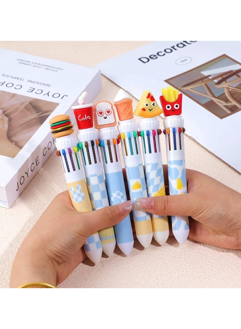 Kawaii Multicolour Pens 6pcs 0.5mm 10 in 1 Retractable Cute Pens Kawaii Office School Supplies Kawaii Stationery for Kids, Girls, Boys - Image 3