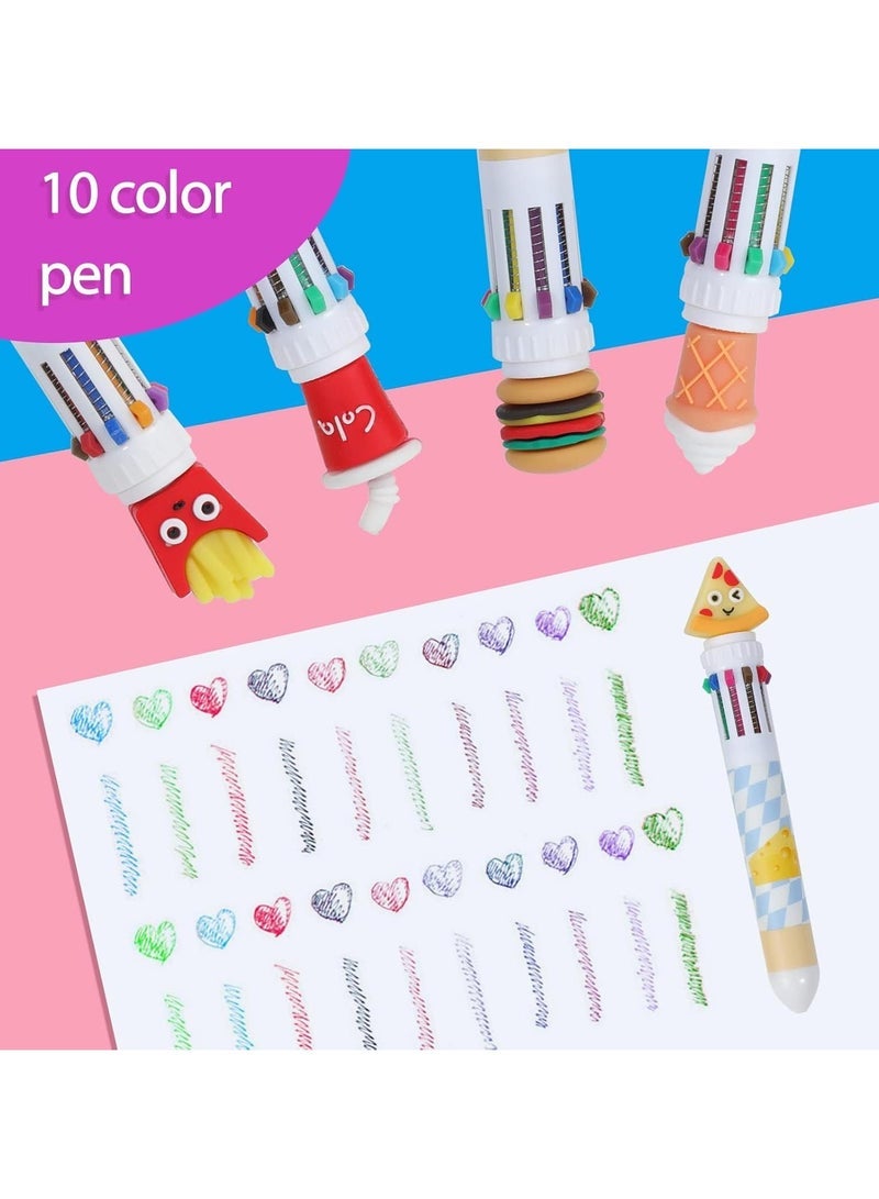 Kawaii Multicolour Pens 6pcs 0.5mm 10 in 1 Retractable Cute Pens Kawaii Office School Supplies Kawaii Stationery for Kids, Girls, Boys - Image 4
