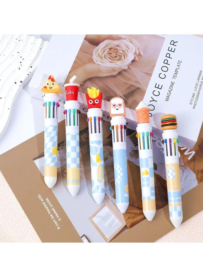 Kawaii Multicolour Pens 6pcs 0.5mm 10 in 1 Retractable Cute Pens Kawaii Office School Supplies Kawaii Stationery for Kids, Girls, Boys - Image 5