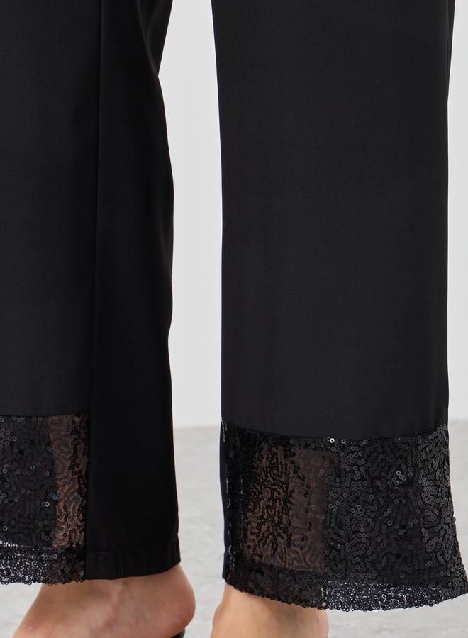 Take Two Sequined Hem Wide Leg Pants - Image 3