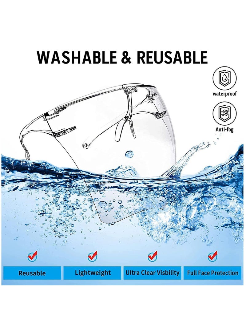 New Anti-Fog Safety Face Shield, Reusable Clear Shields Full Guard Cover, Uni Cycling Plastic Washable Shield to Protect From Droplets, Oil Splash, Sawdust - Image 3