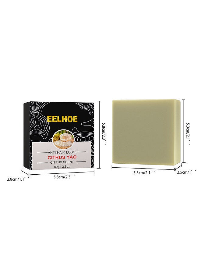 EELHOE EELHOE 80g Anti-hair Loss Rice Shampoo Bar Rice Essence Hair Conditioner Soap Balance Oil Nourish Hair  - Image 4