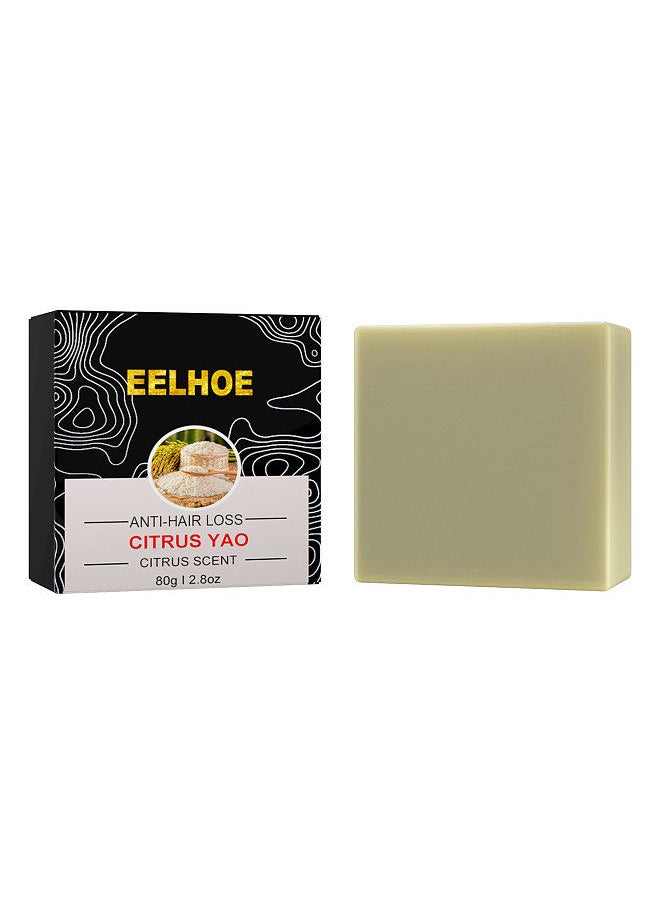 EELHOE EELHOE 80g Anti-hair Loss Rice Shampoo Bar Rice Essence Hair Conditioner Soap Balance Oil Nourish Hair  - Image 1