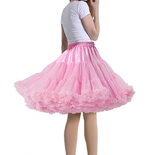 MeiLiMiYu Women's Petticoat Skirt Adult Puffy Tutu Skirt Layered Ballet Tulle Pettiskirts Dress Costume Underskirt Pink - Image 2