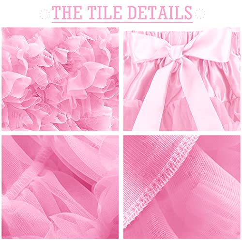MeiLiMiYu Women's Petticoat Skirt Adult Puffy Tutu Skirt Layered Ballet Tulle Pettiskirts Dress Costume Underskirt Pink - Image 4