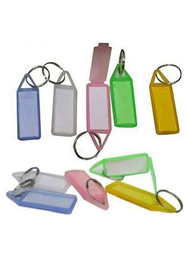 EVALUEMART Plastic Writeable Name Key Tags Keychains (Assorted) - Pack of 20 Pcs - Image 1
