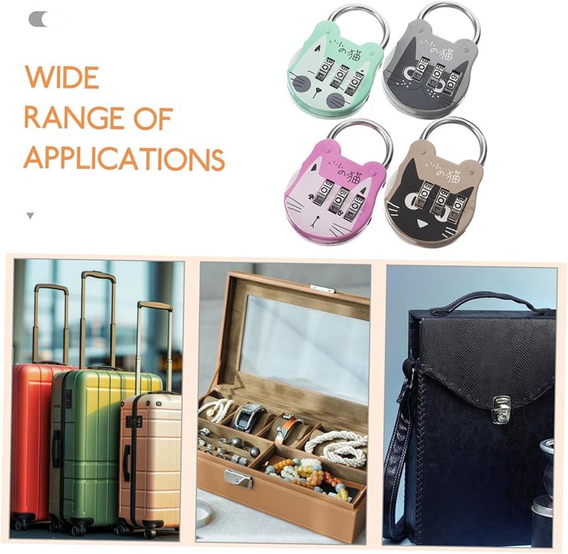 Artibetter 8 Pcs Mini Combination Padlock Set Assorted Color 5 4x3 5cm Cute Cartoon Locker Lock - Image 3