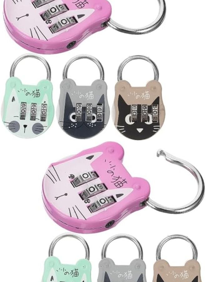 Artibetter 8 Pcs Mini Combination Padlock Set Assorted Color 5 4x3 5cm Cute Cartoon Locker Lock - Image 1