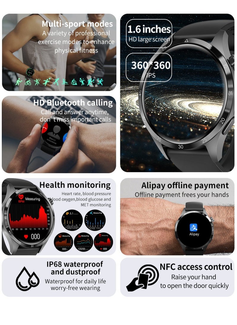 AROAQ - GT4 Pro Smart Watch Men IP68 NFC  AMOLED 360*360 HD Screen Heart Rate Bluetooth Call SmartWatch - Image 1
