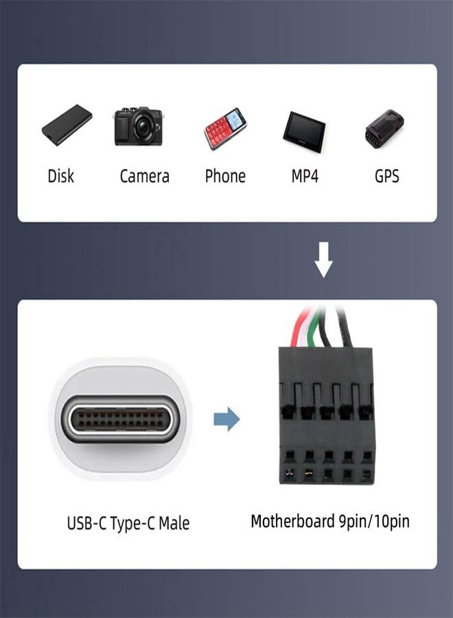 NFHK USB 2.0 Motherboard 9pin 10pin Header to Type-C USB-C Cable 50cm for Mini Monitor Sensor Panel Camera - Image 4