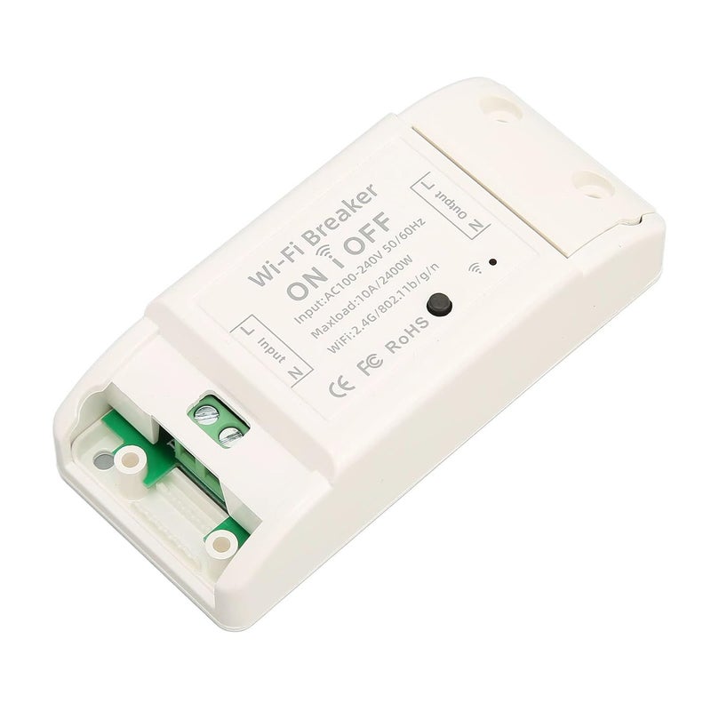 مفتاح إضاءة ذكي AC100 240V 10A، مقاس 88x39x24 مم من البولي كربونات مع مسامير تثبيت، مثالي للإضاءة والمراوح وسخانات الجراج. - Image 5