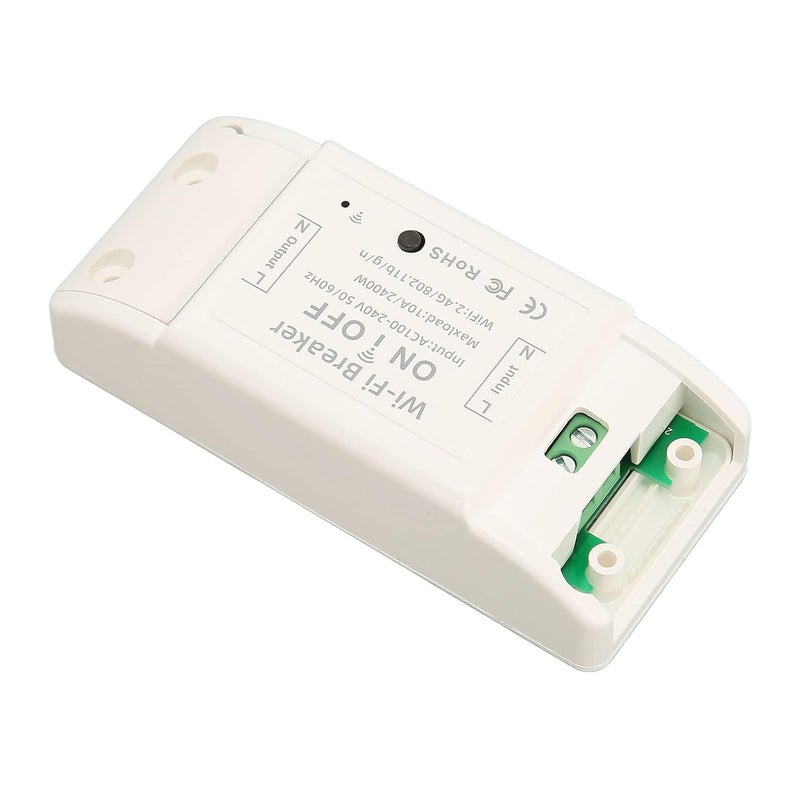 مفتاح إضاءة ذكي AC100 240V 10A، مقاس 88x39x24 مم من البولي كربونات مع مسامير تثبيت، مثالي للإضاءة والمراوح وسخانات الجراج. - Image 3