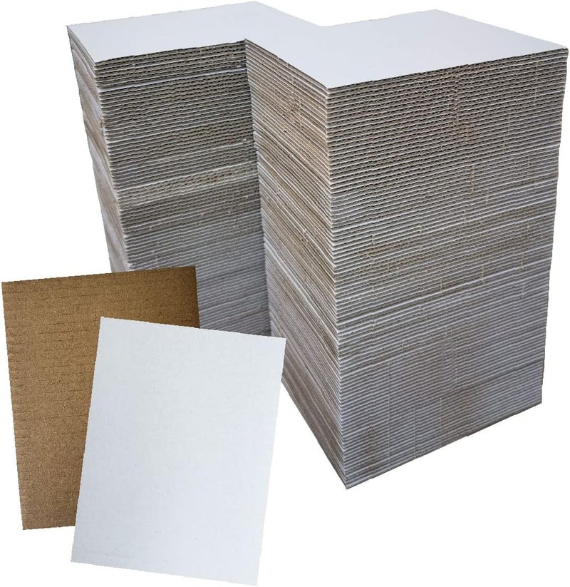 ANSSDO 200 Packs 5x7 Inch Corrugated Cardboard Sheets, Premium Brown White Corrugated Pads Cardboard Inserts Bulk Flat for T-Shirts, Shipping, Mailing, DIY Décor and Crafts - Image 1