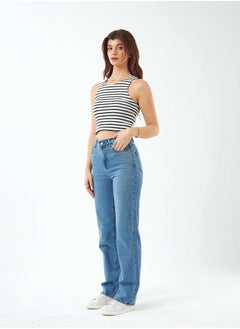 High-Waist Medium Blue Shade Straight Leg Jeans. - pzsku/ZF3C9D099E8C516ADF5B6Z/45/_/1721180890/6ee63636-fb08-46b1-a44a-f51338dd8bc1