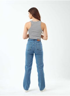 High-Waist Medium Blue Shade Straight Leg Jeans. - pzsku/ZF3C9D099E8C516ADF5B6Z/45/_/1721180894/80bce80b-d63a-4e1f-bda6-10865120e357