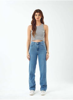 High-Waist Medium Blue Shade Straight Leg Jeans. - pzsku/ZF3C9D099E8C516ADF5B6Z/45/_/1721180909/3a870f51-a48e-43a0-85eb-ceaac29bb44c