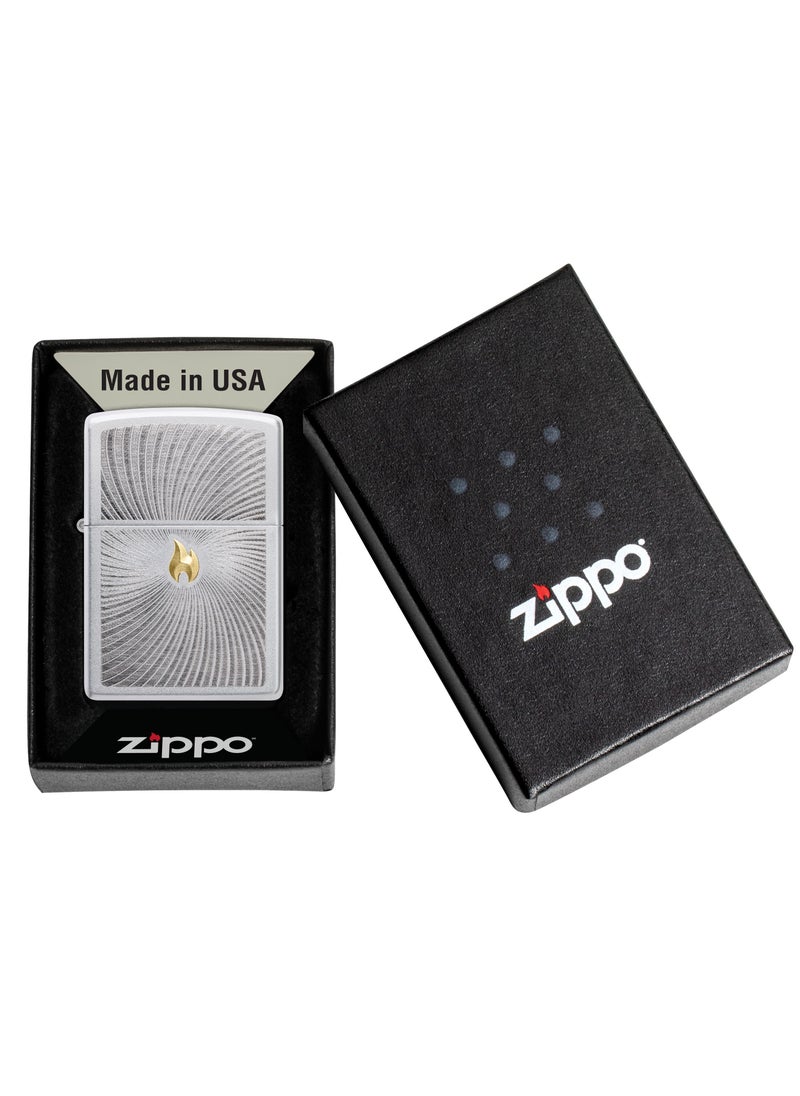 Zippo - Ae181401 205 Zippo Spiral Satin Chrome Windproof Lighter - Image 1
