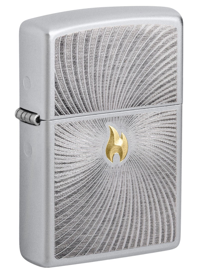 Zippo - Ae181401 205 Zippo Spiral Satin Chrome Windproof Lighter - Image 1