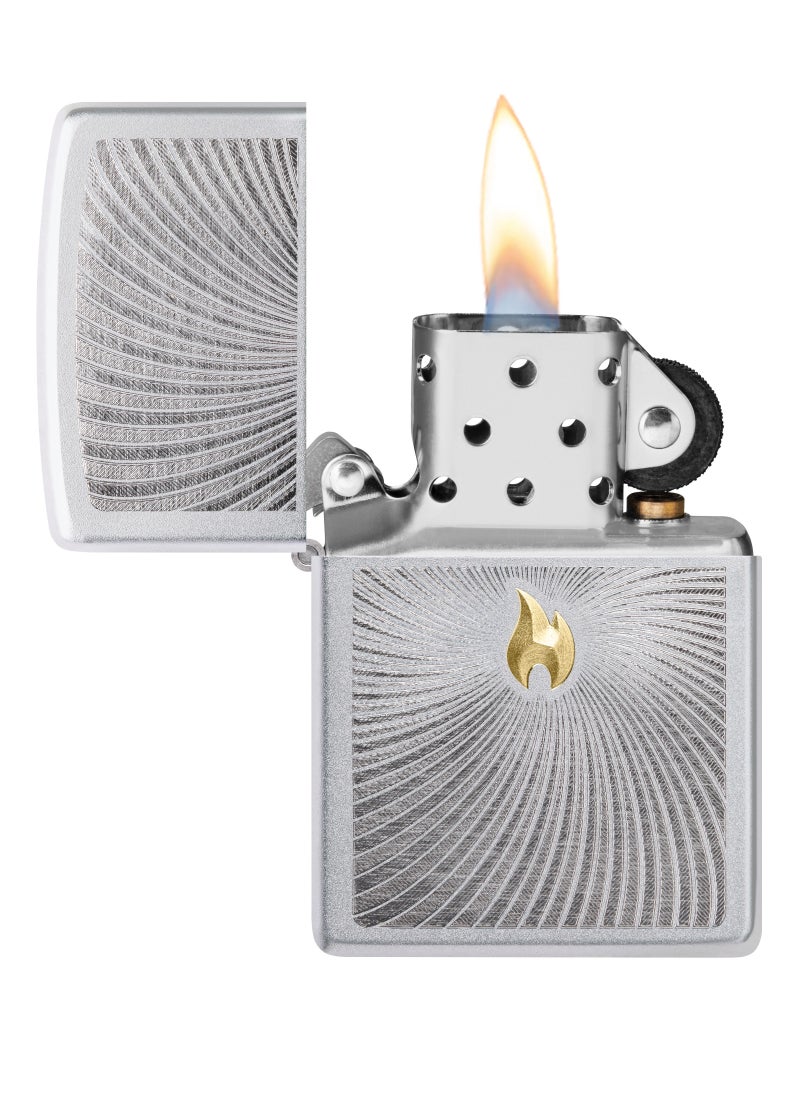 Zippo - Ae181401 205 Zippo Spiral Satin Chrome Windproof Lighter - Image 1