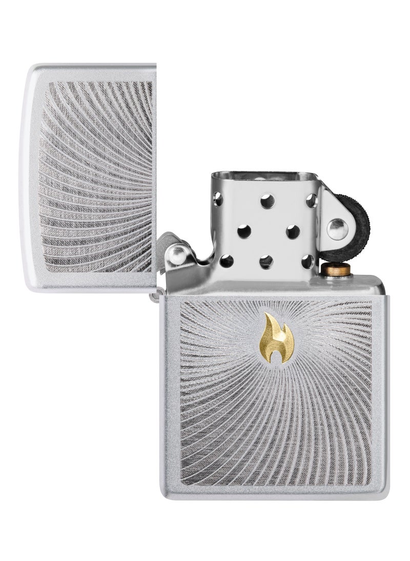 Zippo - Ae181401 205 Zippo Spiral Satin Chrome Windproof Lighter - Image 1