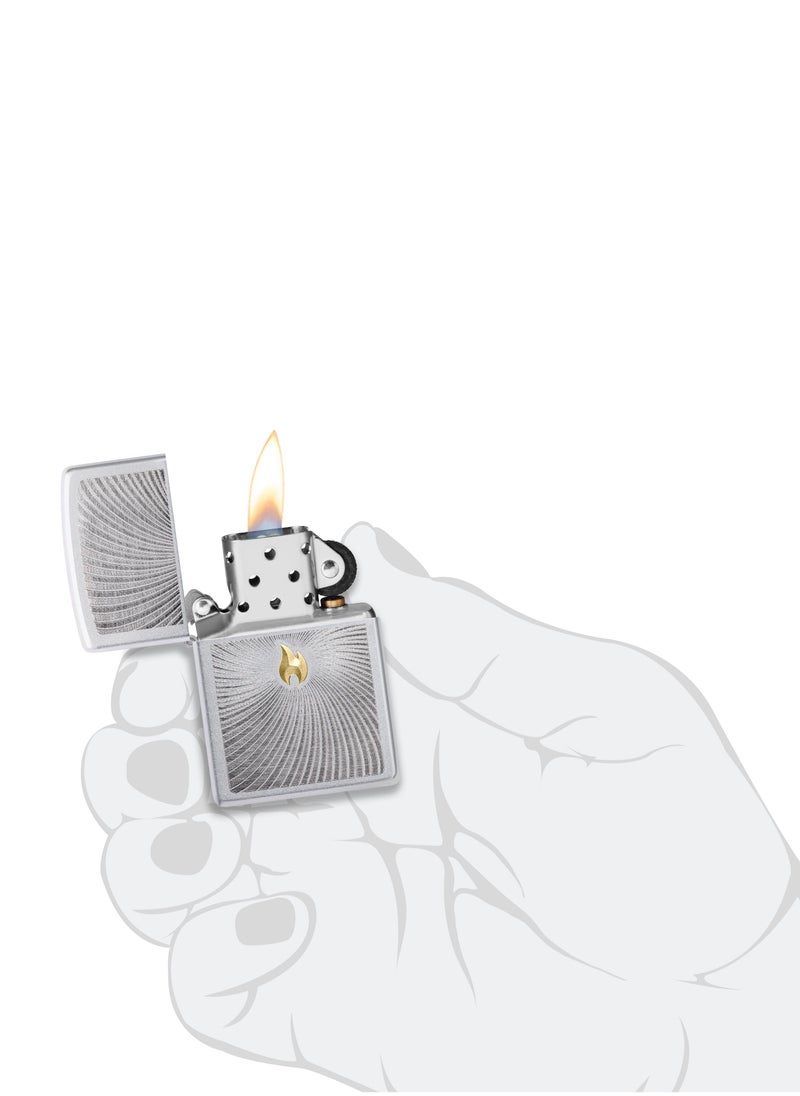 Zippo - Ae181401 205 Zippo Spiral Satin Chrome Windproof Lighter - Image 1