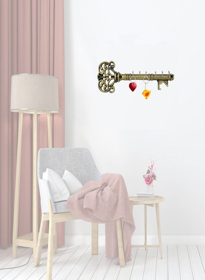 Zeetab Metal Vintage Key Holder & Hanger with 6 Hooks | Antique Royal Key Stand Wall Mount (22x7cm) - Image 4