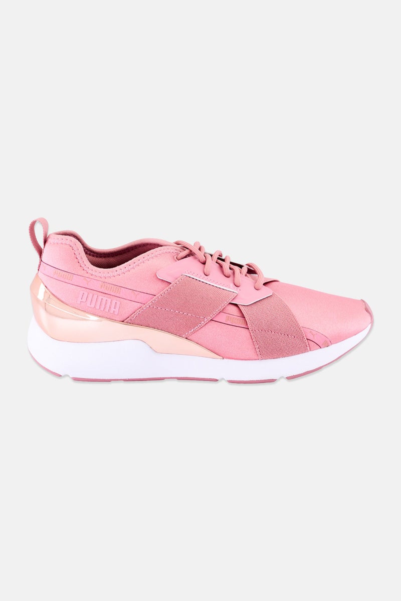 PUMA Women Muse X-2 Metallic Lace Up Outdoor Sneaker, Pink - Image 3
