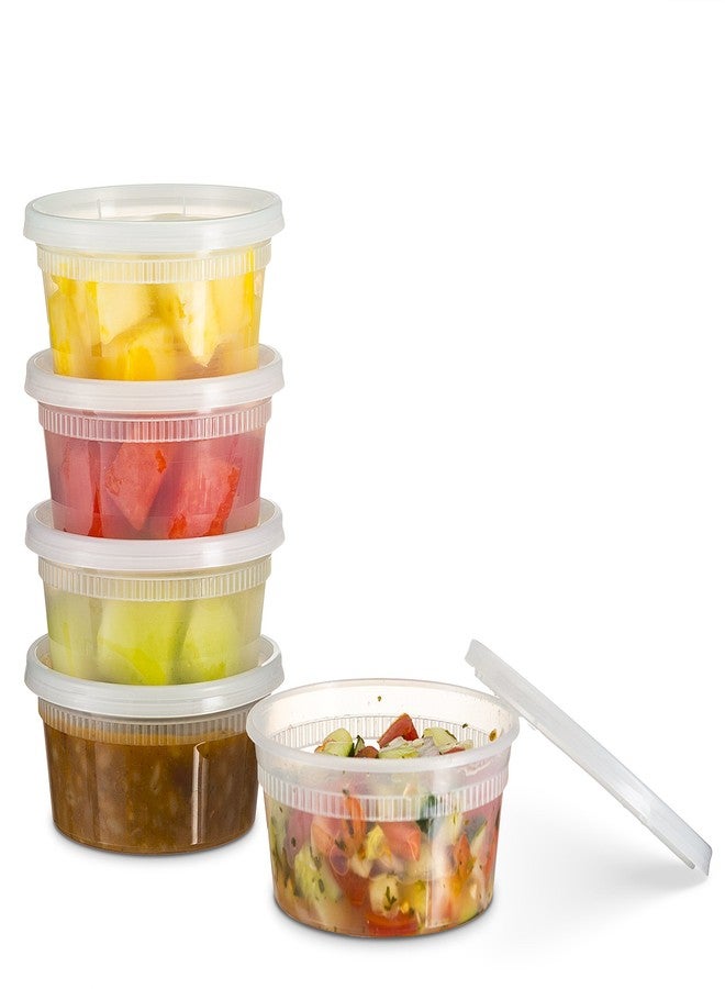 Basix [48 Count 8 Oz Combo] Disposable plastic Deli Food Storage Containers With Plastic Lids, Leakproof, Great For Meal Prep, Picnic, Take Out, traveling, Fruits, Snack, or Liquids - Image 1
