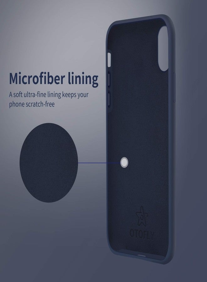 اوتوفلاي جراب OTOFLY متوافق مع iPhone XR مقاس 6.1 بوصة، [سلسلة الملمس الحريري والناعم] جراب حماية كامل للجسم مصنوع من مطاط السيليكون السائل الناعم الممتاز لهاتف iPhone XR (أزرق منتصف الليل) - Image 5