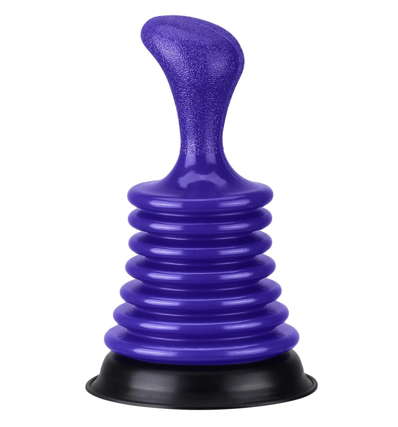 Luigi's Sink Plunger Kitchen - Sink Plunger Bathroom - Drain Bathtub or Shower - Small and Powerful Clog Remover - Commercial Style Plumbers Plungers with Large Bellows - Blue - Mini - Image 1