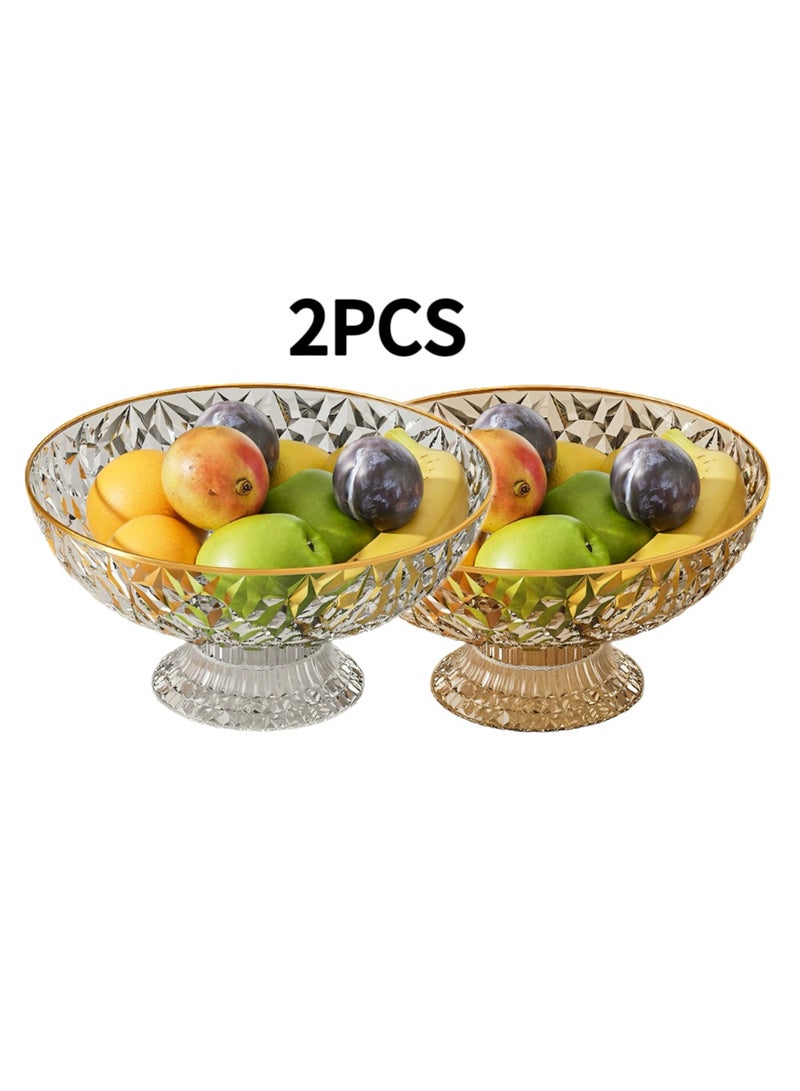 اثنين من الأوعية الفاكهة ، سلة فاكهة كونترتوب المطبخ ، وعاء السلطة مع إدراج مصفاة قابلة للإزالة ، شاشة الحلوى موقف لديكور الطاولة - Image 1