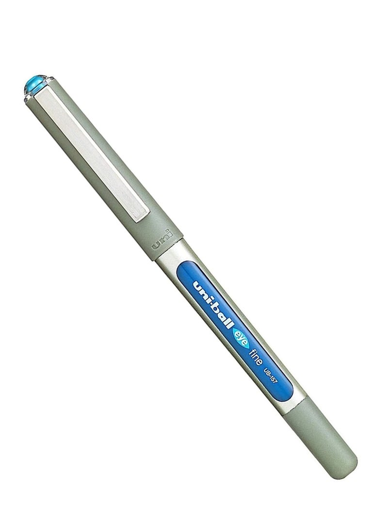Uniball قلم حبر سائل Eye Fine Roller مكون من 12 قطعة برأس 0.7 مم وحبر أزرق فاتح - Image 2