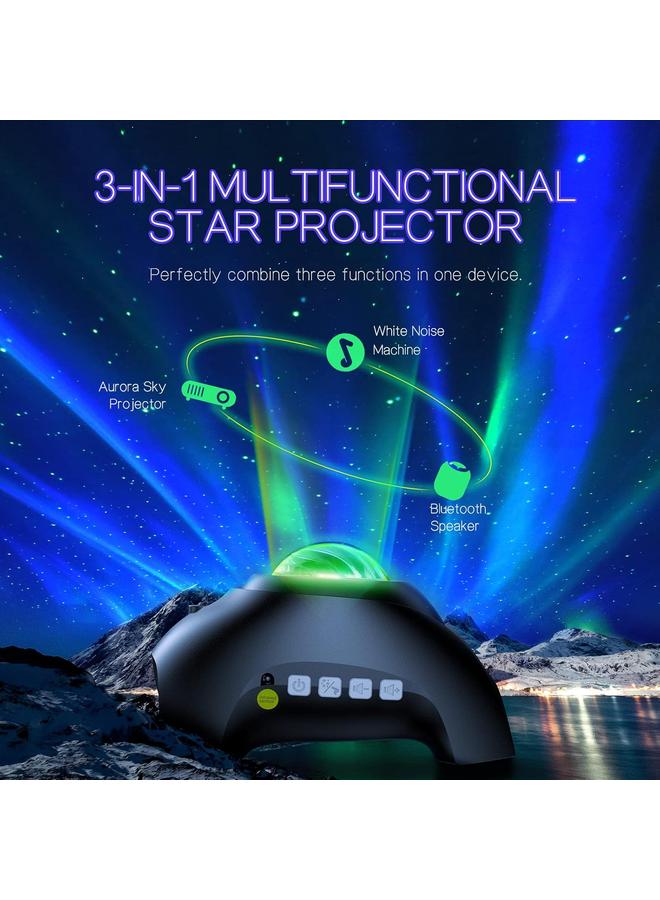 Bluejw Northern Galaxy Light Aurora Projector with 33 Light Effects, Night Lights LED Star Projector for Bedroom Nebula Lamp, Remote, White Noises, Bluetooth Speaker for Parties, Gifts, Christmas, Birthday - Image 2