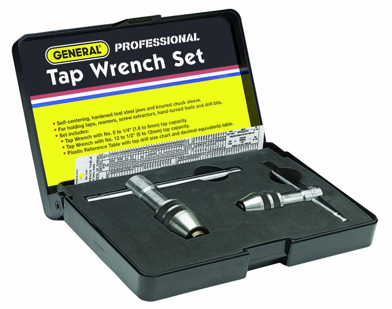General Tools Professional Standard Tap Wrenches #167 - Threading Tools with Reference Table for 0 to 1/2-Inch Taps - Set of 2 - Image 1