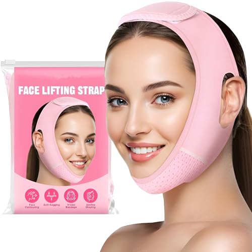 VINATOSLA Double Chin Lift Mask,Silicon V Line Lifting Face Lifting Mask Double Chin Reducer For Women And Men Tightening Skin Cheek Chin Neck Slimming Thin Belt,Jaw Exerciser, Chin Up Patch - Image 1
