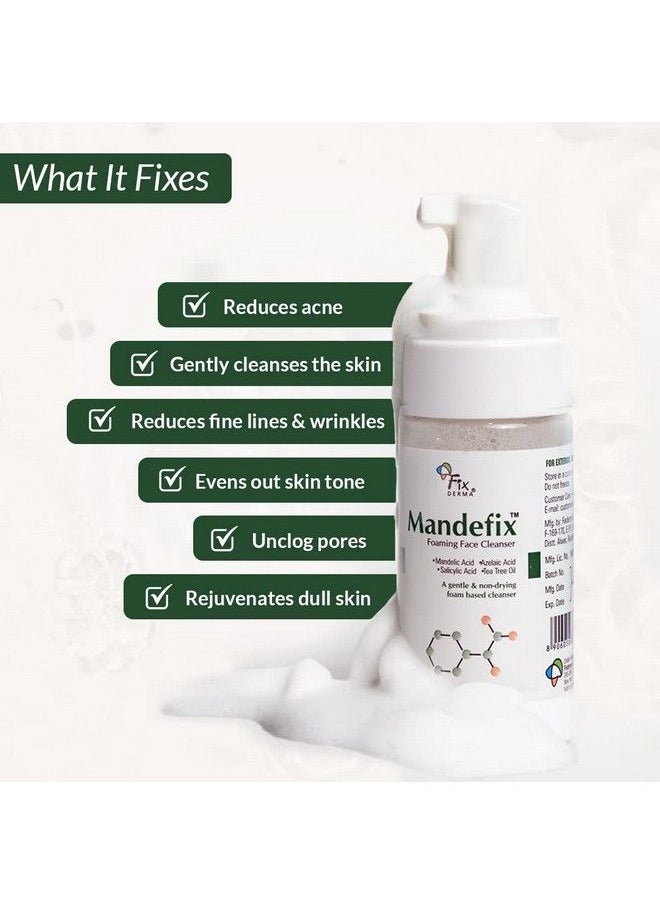 FIXDERMA Mandefix Foaming Cleanser With 2% Salicylic Acid ; Nondrying Cleanser Exfoliator Reduces Skin Ageing ; Salicylic Acid Face Wash For Sensitive And Acne Prone Skin 100Ml  - Image 4