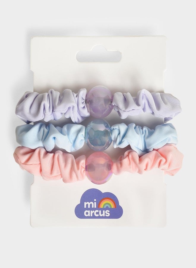 Mi Arcus Soft & Stylish Decorative Hair Scrunchies -Multicolour (Pack of 3) - Image 2