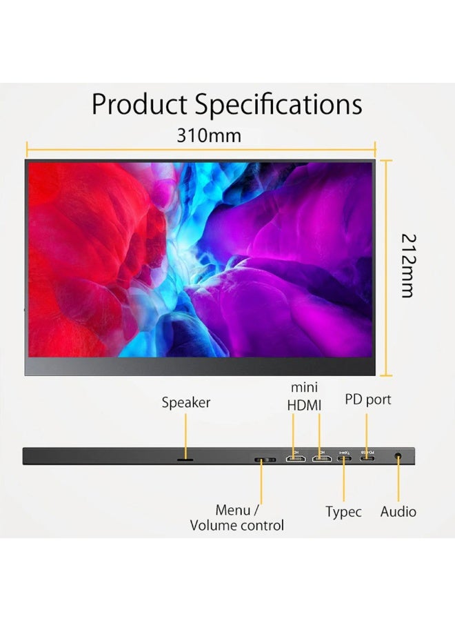 Joshberg 14.0-inch portable monitor, 2.5K resolution, laptop extended secondary screen, HDMI for screen mirroring from mobile phones/PS4/Switch - Image 3