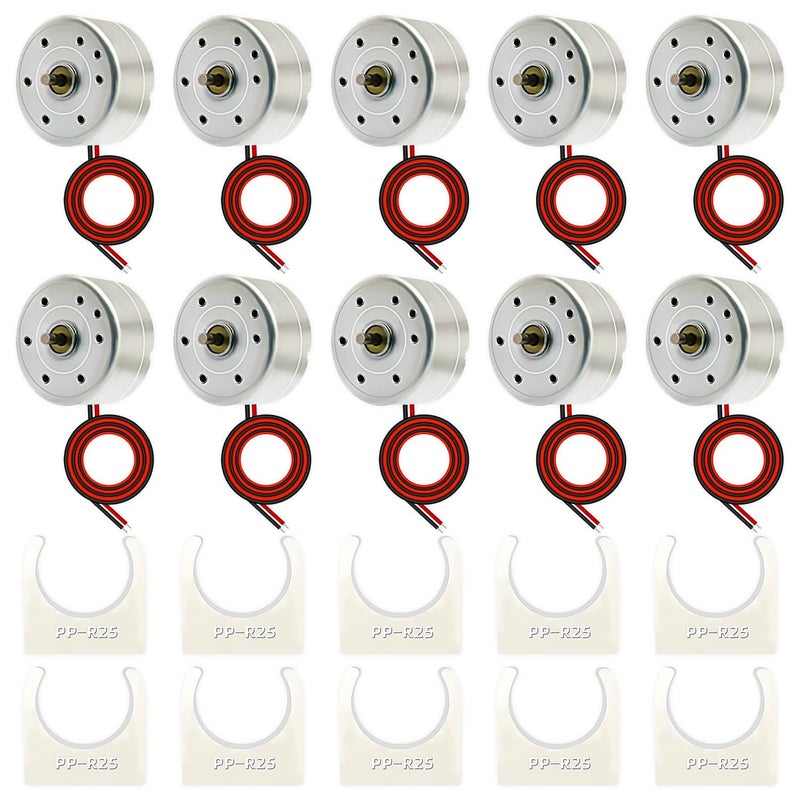 Mini Generator Motors, 10 Pcs Pack DC 3V Mini Electric Motor, Wind Turbine Generator, Hand Cranked Power Generator Model, with Bracket, for DIY Toys - Image 1