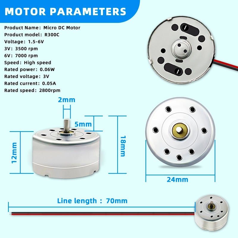 Mini Generator Motors, 10 Pcs Pack DC 3V Mini Electric Motor, Wind Turbine Generator, Hand Cranked Power Generator Model, with Bracket, for DIY Toys - Image 5