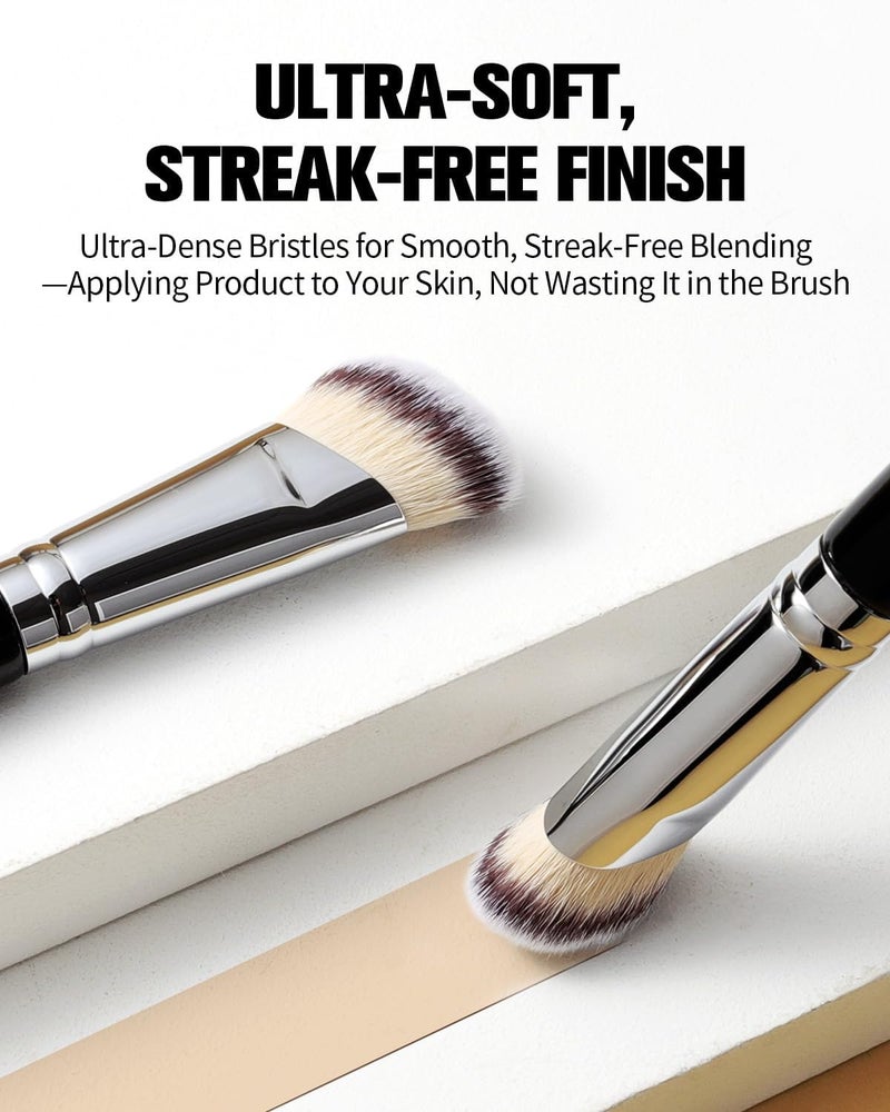 EIGSHOW Angle Foundation Brush Kabuki Brush Contour Foundation Brush High Density Synthetic Hair for Liquid or Cream Foundation E874 - Image 4