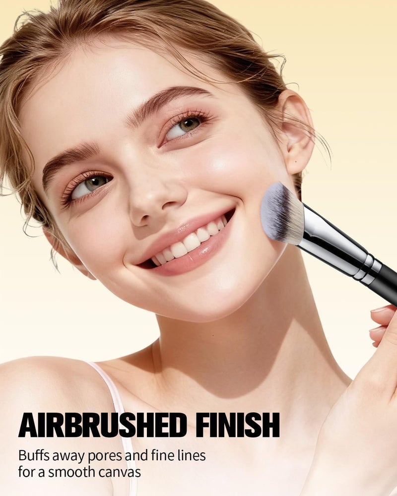 EIGSHOW Angle Foundation Brush Kabuki Brush Contour Foundation Brush High Density Synthetic Hair for Liquid or Cream Foundation E874 - Image 5