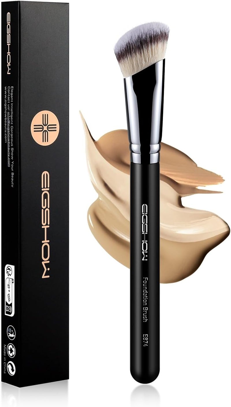 EIGSHOW Angle Foundation Brush Kabuki Brush Contour Foundation Brush High Density Synthetic Hair for Liquid or Cream Foundation E874 - Image 1