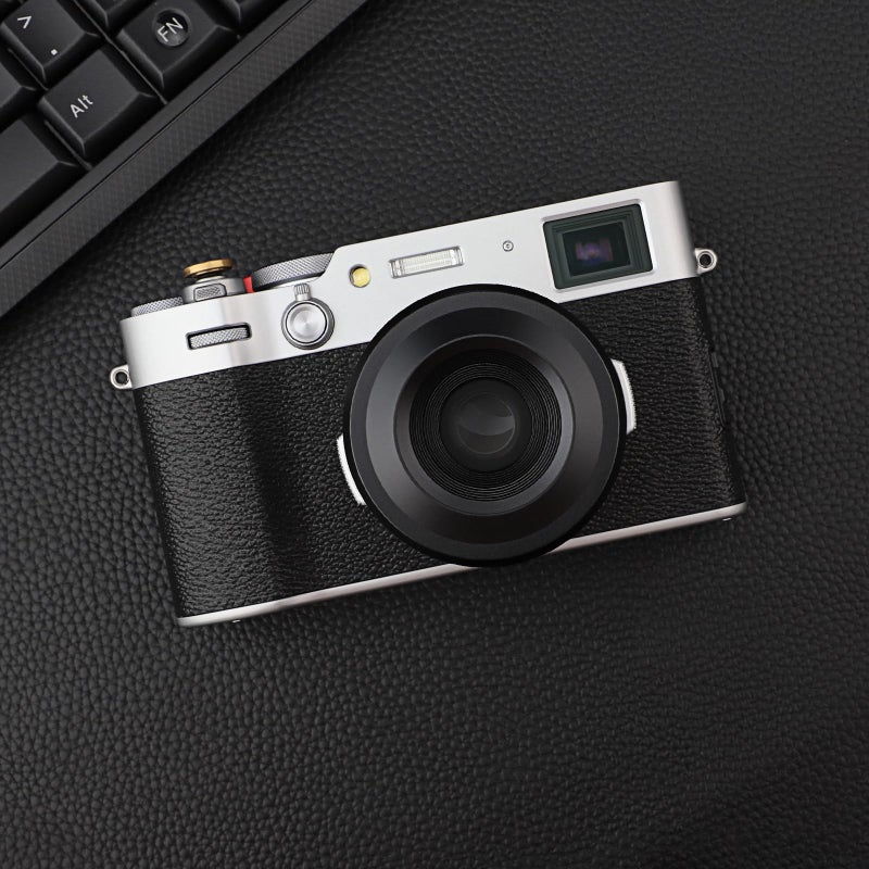 Haoge LH-X51B 2in1 All Metal Ultra-Thin Lens Hood with Adapter Ring Set for Fujifilm X100VI FinePix X100V Camera Accessories Black - Image 2