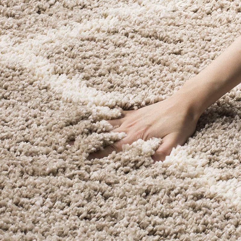 Tranquil Polyester Fluffy Fur Rug Shaggy Modern Carpet for Living Room, Bedroom, Guest Room, Kids Room (1.5x4 Feet, Beige Box) - Image 2