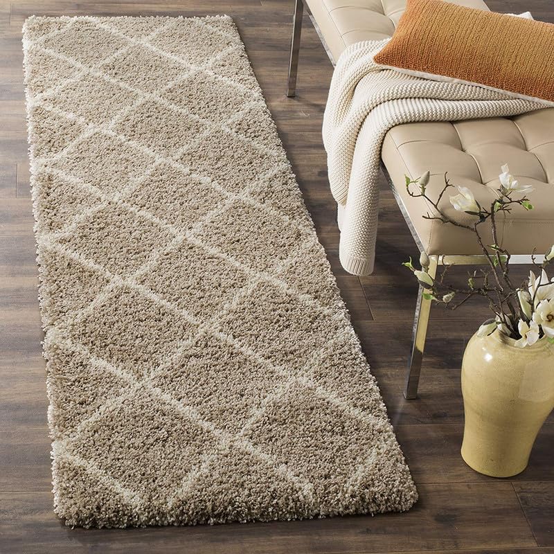 Tranquil Polyester Fluffy Fur Rug Shaggy Modern Carpet for Living Room, Bedroom, Guest Room, Kids Room (1.5x4 Feet, Beige Box) - Image 1