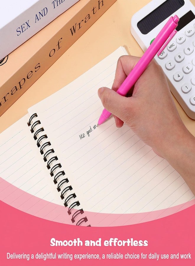 HaiFafafaing 25 Pcs Aesthetic Ballpoint Pens Bulk Hot Pink Ball Point Pen Black Ink - Image 3