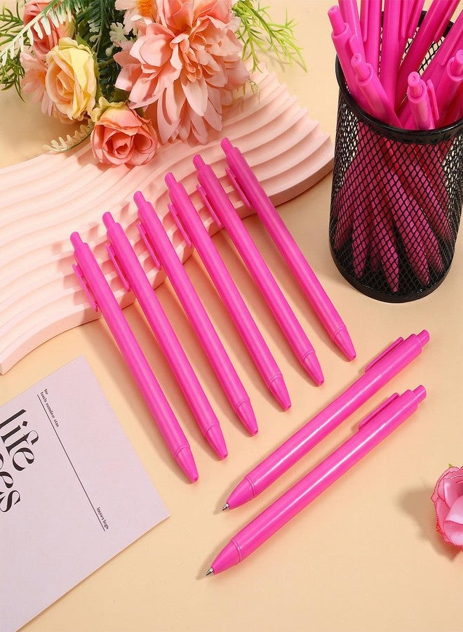 HaiFafafaing 25 Pcs Aesthetic Ballpoint Pens Bulk Hot Pink Ball Point Pen Black Ink - Image 5
