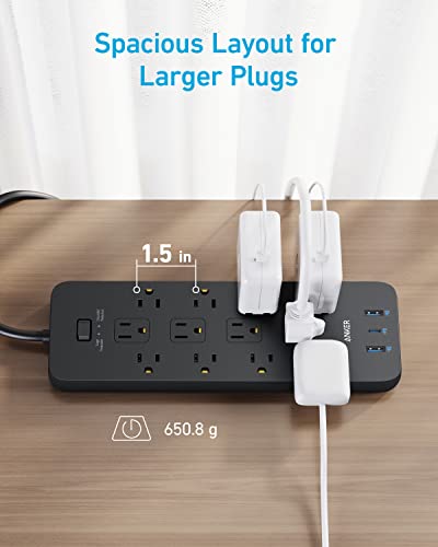 Anker واقي من زيادة التيار من أنكر (2100J)، 12 مخرج مع 2 منفذ USB A و 1 منفذ USB C لأجهزة متعددة، سلك تمديد بطول 5 أقدام، شحن بقوة 20W للمنزل، المكتب، والجامعة، مدرج في TUV - Image 5